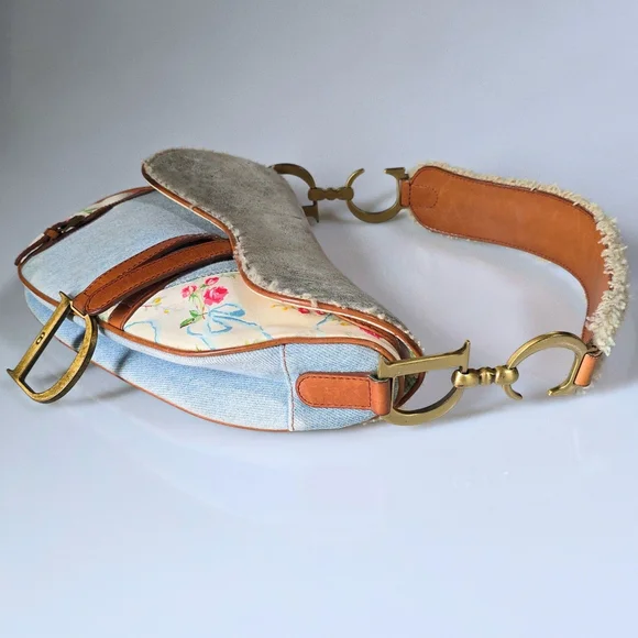 Dior Saddle Bag Denim Shearling - Picture 4 of 15